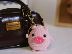 Crochet Animal Car Charm: Handmade Plushie Keychain Clip