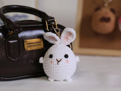 Crochet Animal Car Charm: Handmade Plushie Keychain Clip