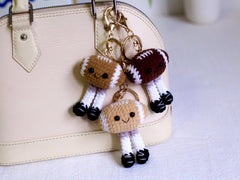Adorable Crochet Football Plush Charm, Handmade Sports Keychain or Bag Accessory, Cute Gift for Birthday, Christmas, Car Decor