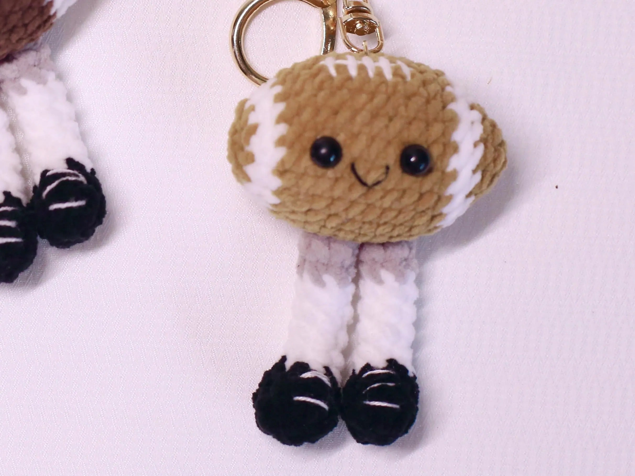 Adorable Crochet Football Plush Charm, Handmade Sports Keychain or Bag Accessory, Cute Gift for Birthday, Christmas, Car Decor