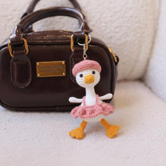 Cute Crochet Duck Keychain, Handmade Amigurumi Duck Bag Charm, Kawaii Duck Couple Plush, Unique Birthday or Christmas Gift for Her