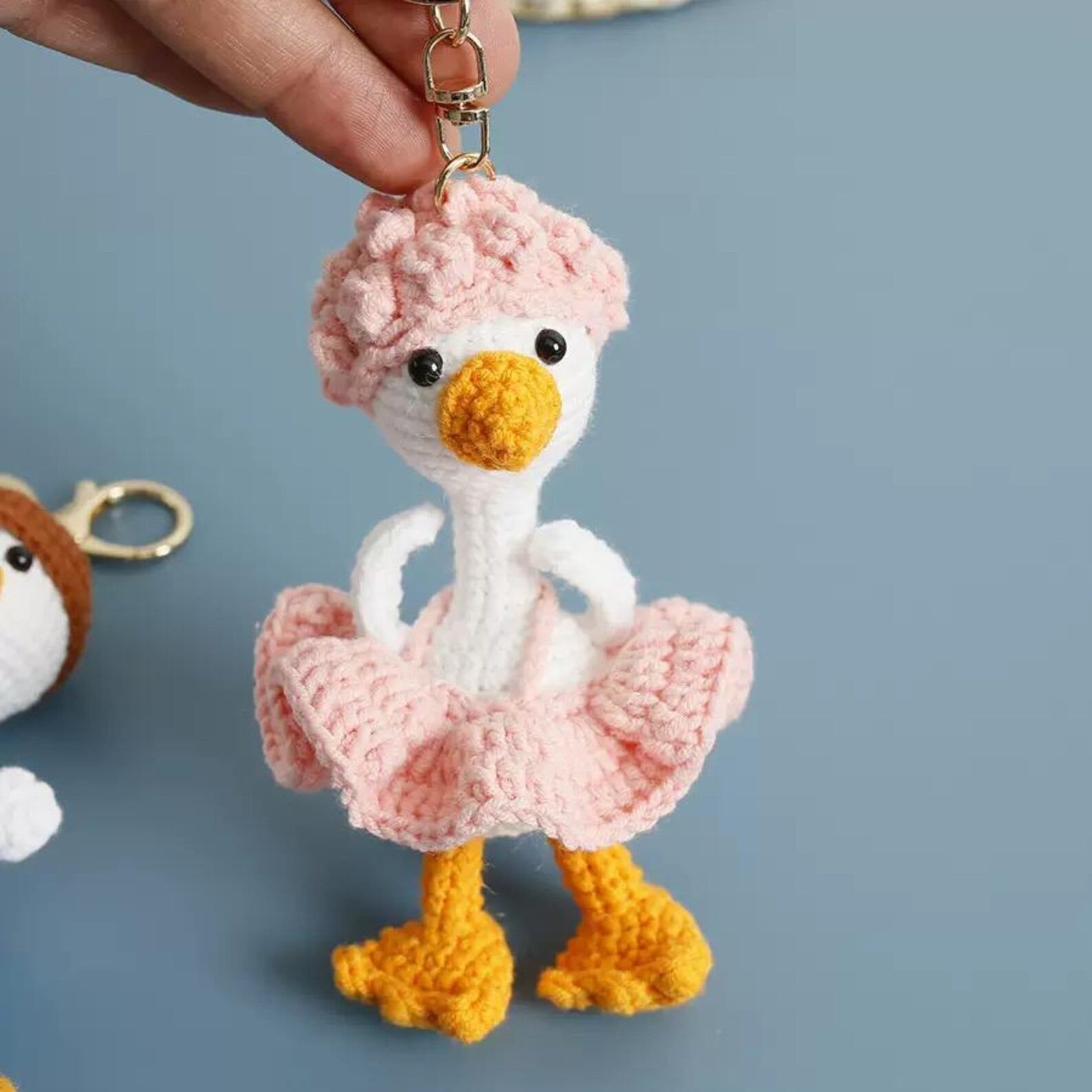 Cute Crochet Duck Keychain, Handmade Amigurumi Duck Bag Charm, Kawaii Duck Couple Plush, Unique Birthday or Christmas Gift for Her