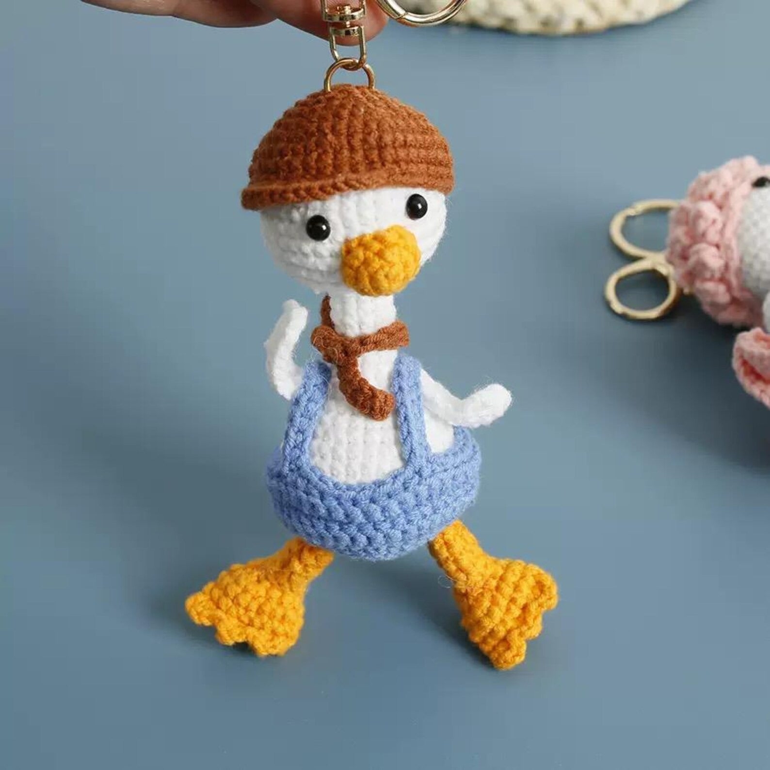 Cute Crochet Duck Keychain, Handmade Amigurumi Duck Bag Charm, Kawaii Duck Couple Plush, Unique Birthday or Christmas Gift for Her